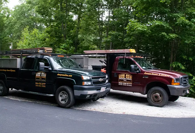 Door Pro Inc. service trucks ready to help.